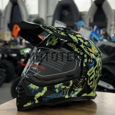 Шлем мото мотард Мототека ( MOTOTEKA ) WS 902 GLOSSY SPEED/YELLOW M